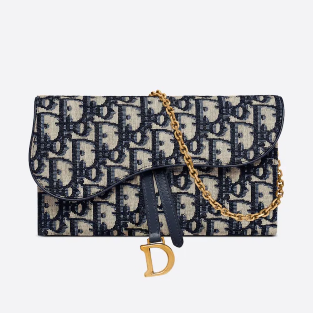 Dior Long Saddle Wallet with Chain